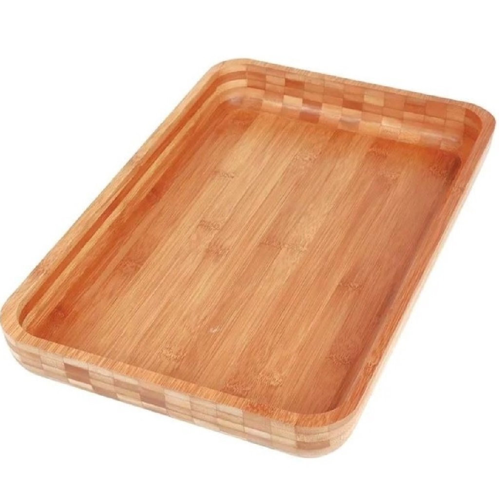Gamela Bandeja Churrasco Bamboo Retangular 30x45cm - Mor em Oferta na Shopee