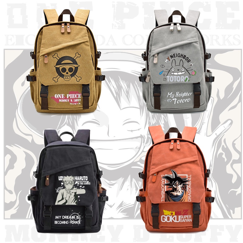 One Piece Naruto Anime Backpack Dragon Ball Meu vizinho Totoro acg Joint Men Backpack Comércio Exterior Saco escolar coreano versão