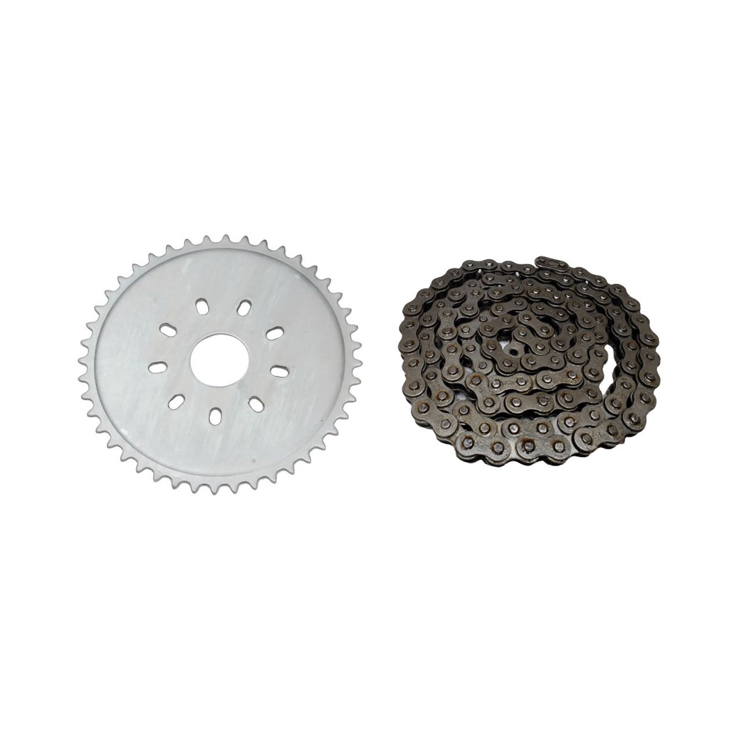 Kit Coroa 44d e Corrente 415H para Bicicleta Motorizada