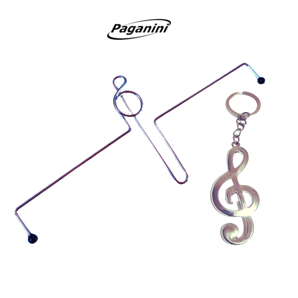 kit Chaveiro Clave de Sol e Prendedor de Partitura Niquelado