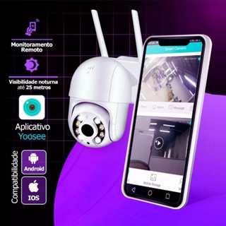 Câmera de Segurança Ip Dome Rotativa a8 Yoosee Full HD Wi-Fi