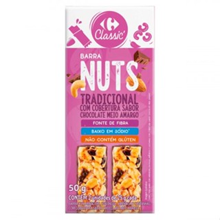 Barra Nuts com Chocolate Carrefour Classic 50g
