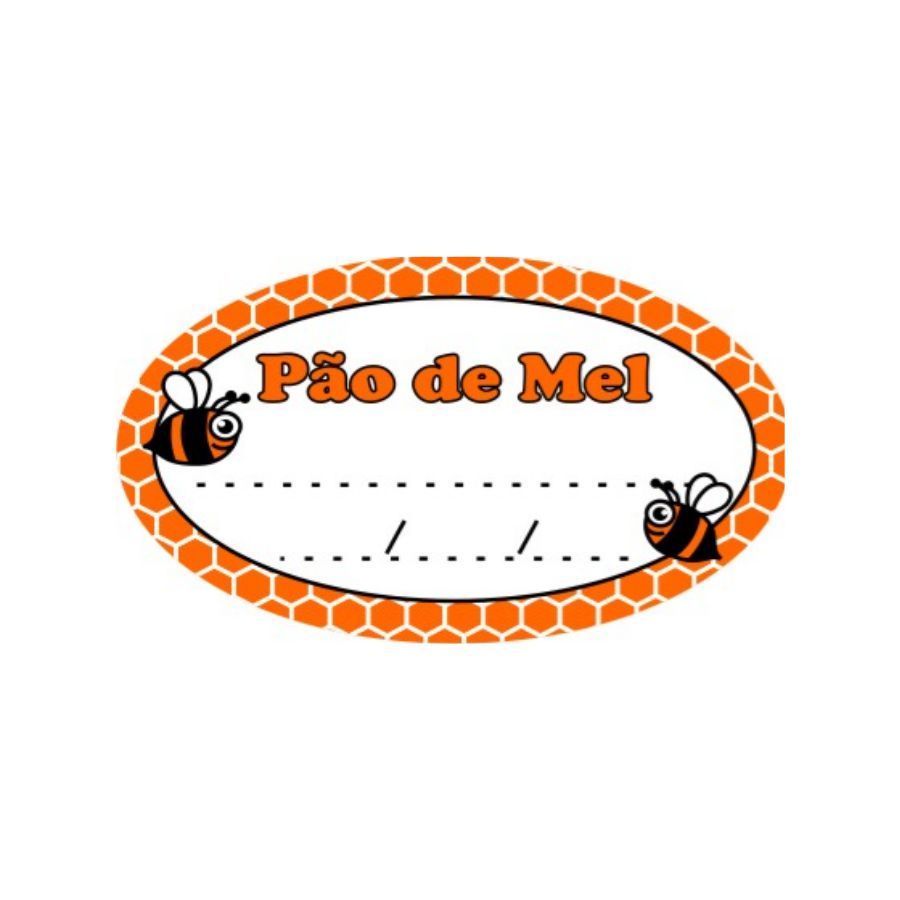 Etiqueta Adesiva Pão de Mel Abelha com 100 unidades