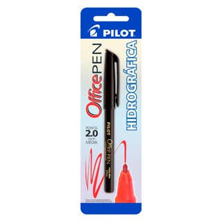 Caneta hidrográfica Office Pen 2.0 preta blister com 1 unidade Pilot