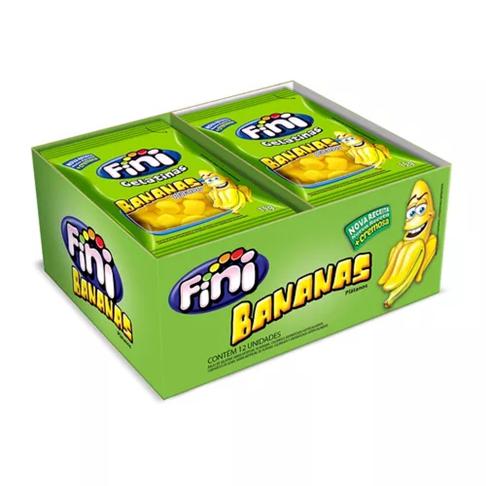 Mini Bala de Gelatina Banana 15g c/12 - Fini em Oferta na Shopee