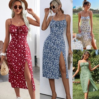 Vestuário Feminino Suspender De Verão Saia Floral E Elegante Vestido De Comutação