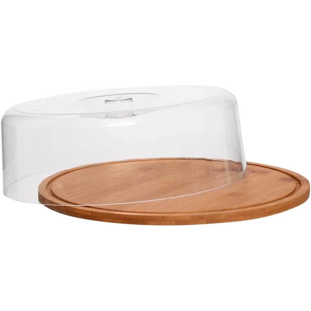 Porta Bolo em Bambu com Tampa Acrílico Ecokitchen Mimo Style 27,5cm