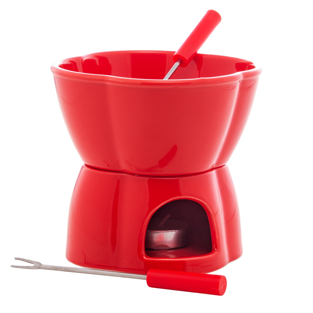 Aparelho De Fondue 4pc Alpes Vermelho 400ml Lyor