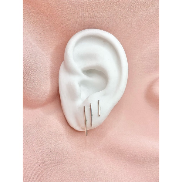 Par de Brincos Palito Prata Legítima 925 em Oferta na Shopee