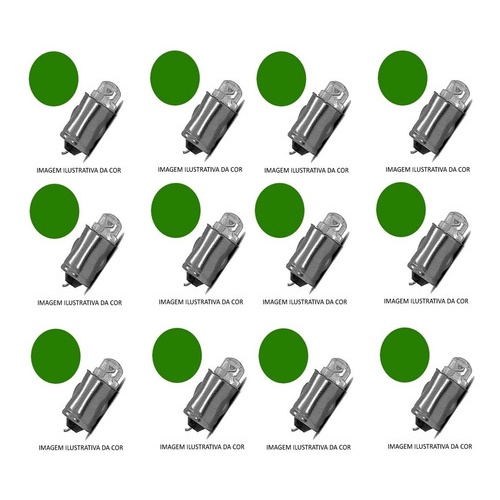 Kit 12 Lampada ( 75 ) Led Verde Soquete Latao Painel Fusca
