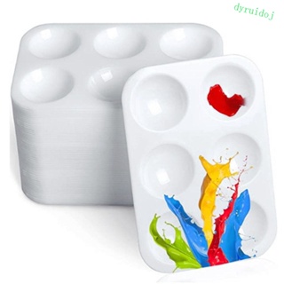 DYRUIDOJ1 10PCS Paleta De Aquarela , Rectangular 6 Poços Redondos Bandeja De Pintura , De Arte Plástico Branco em Oferta na Shopee