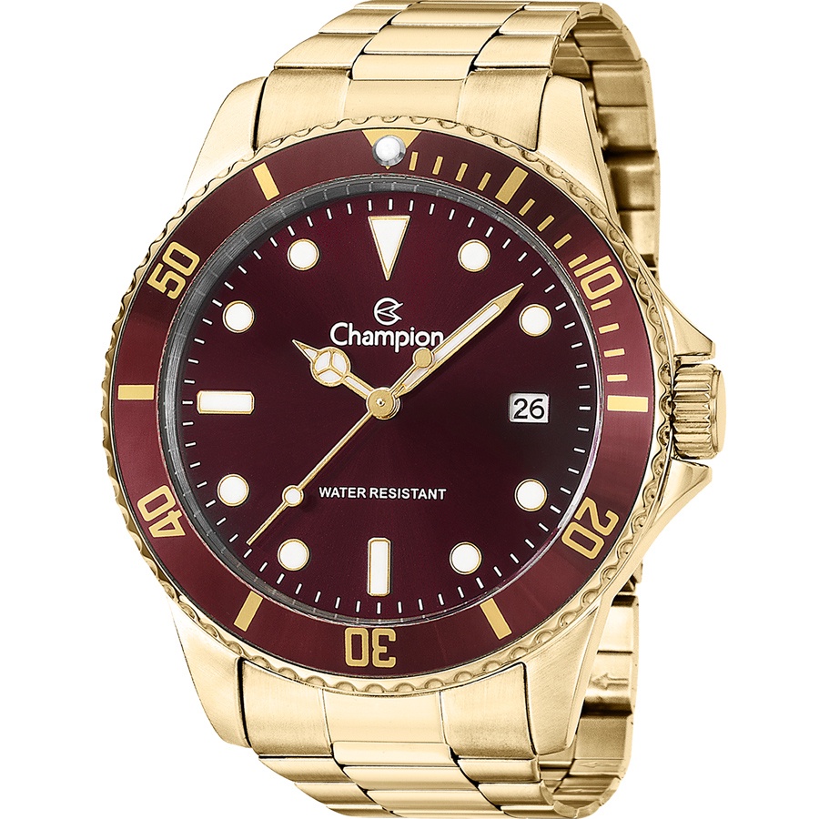 Relógio Champion Masculino Analógico Dourado Vinho Original À Prova D'Água Presente Tendência Homem Barato CA31266R - Watches