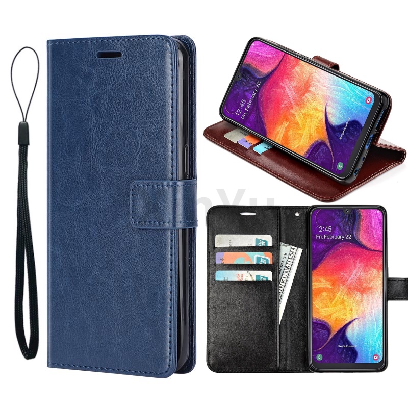 Capa Flip De Couro Para Samsung Galaxy A71 A70 A72 A73 A53 A80 A81 A91 A90 5G Carteira Com Compartimentos Porta-Cartões 