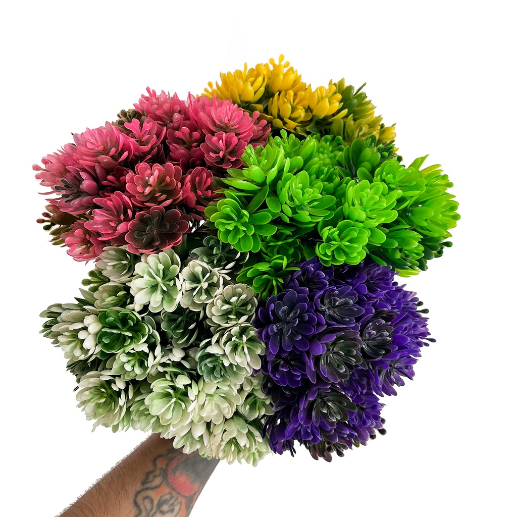 BUQUE DE MINI SUCULENTAS ARTIFICIAIS COLORIDAS C 30 SUCULENTAS em Oferta na Shopee
