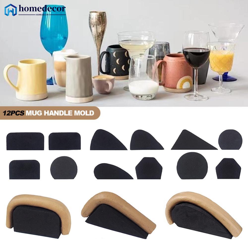 HOMEDECOR 12Pcs Cabo De Cerâmica Fazendo Moldes Convenientes Puxadores De Canecas De Argila Compactas Leves De Várias Formas E5K1 em Oferta na Shopee