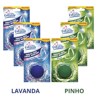 Tablete Pedra Bloco Sanitário Para Caixa Acoplada 45g Novo Frescor Fragrâncias Kit/3