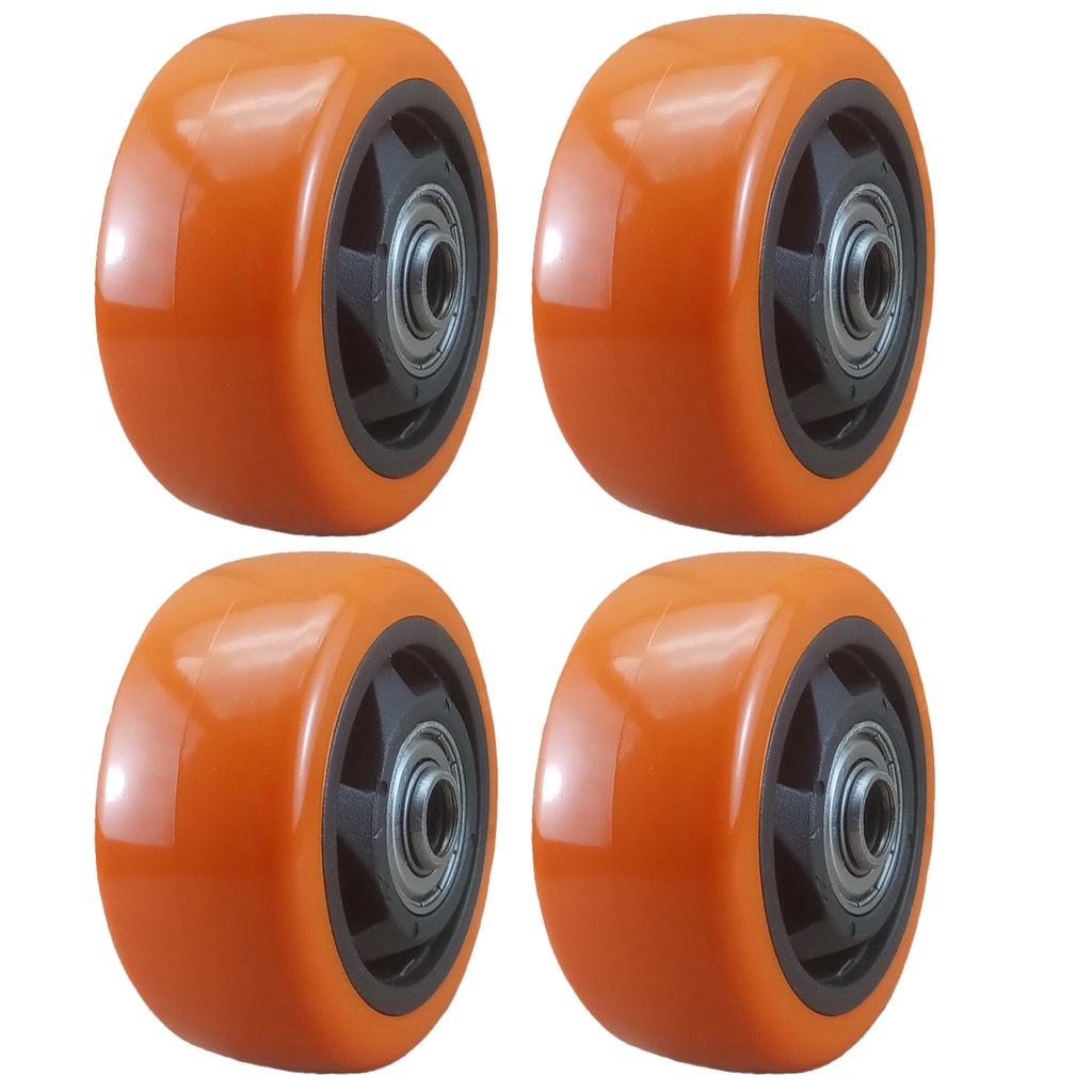 4 Rodas para Rodizio Carrinho PVC/PU Cor Laranja 3 Pol. Com Rolamento Esfera em Oferta na Shopee