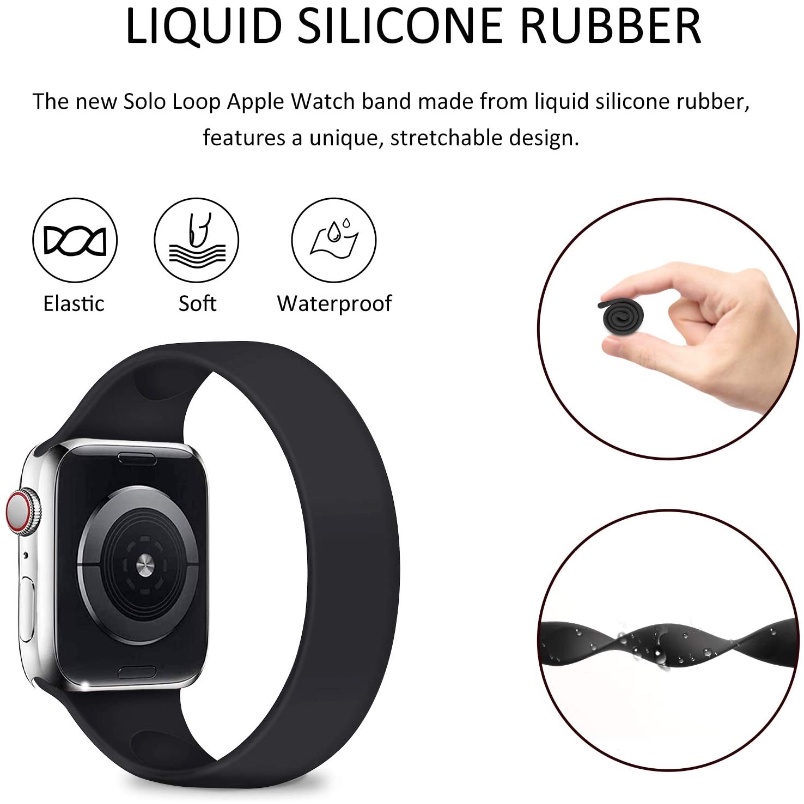 Pulseira Elástica Esportiva De Silicone Para Relógio Apple 44mm 40mm 45mm 41mm 38mm 42mm 49mm iWatch Série 8 ultra 7 SE 6 5 3