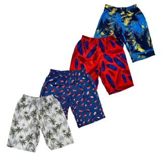 Kit 04 Shorts Infantis Masculino de Elástico Estampado Praia