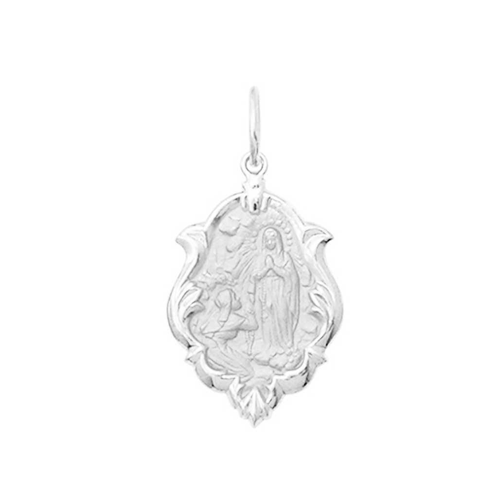 Medalha Prata de Lei 1,7cm Ornato Nossa Senhora de Lourdes