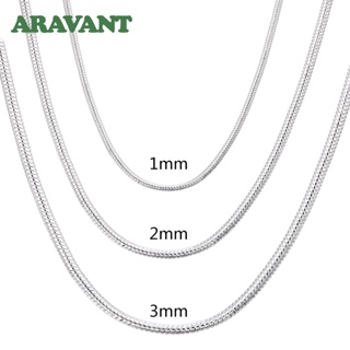 Aravant 925 Prata 1MM/2MM/3MM Colar De Corrente De Cobra Para Homens Jóias De Moda Feminina em Oferta na Shopee