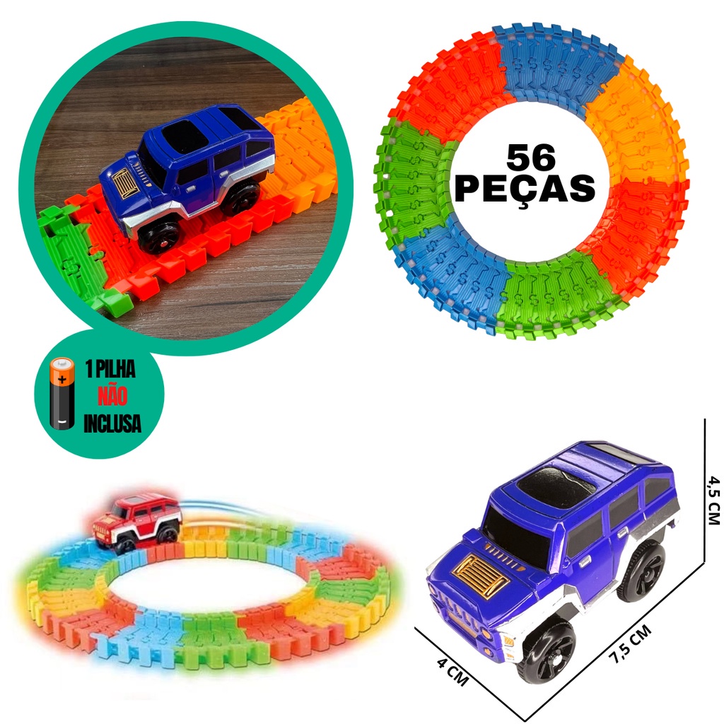 Pista de Carrinhos Infantil Brinquedo Criança Menino Menina CARRINHO ANDA Trilha de Encaixe