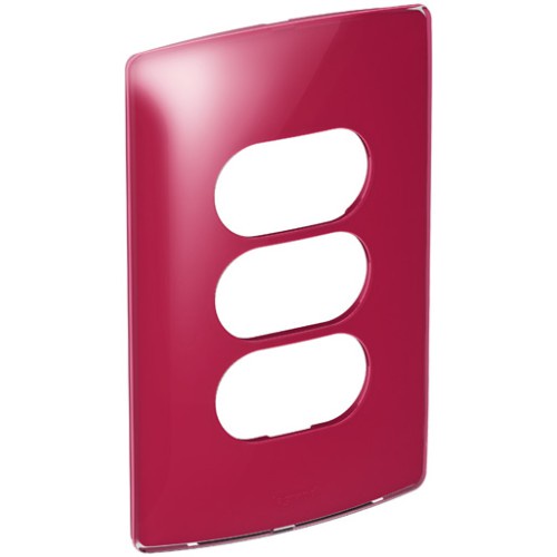 PLACA  3 POSTOS SEPARADOS  4x2 CHERRY GLOSS - PIAL NEREYA