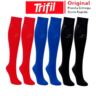 Kit com 6 Pares Meias Meião Futebol Cano Alto Masculina Trifil