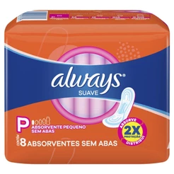 Absorvente Always Super Proteção Suave sem Abas - 8 unidades