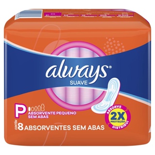 Absorvente Always Super Proteção Suave sem Abas - 8 unidades em Oferta na Shopee