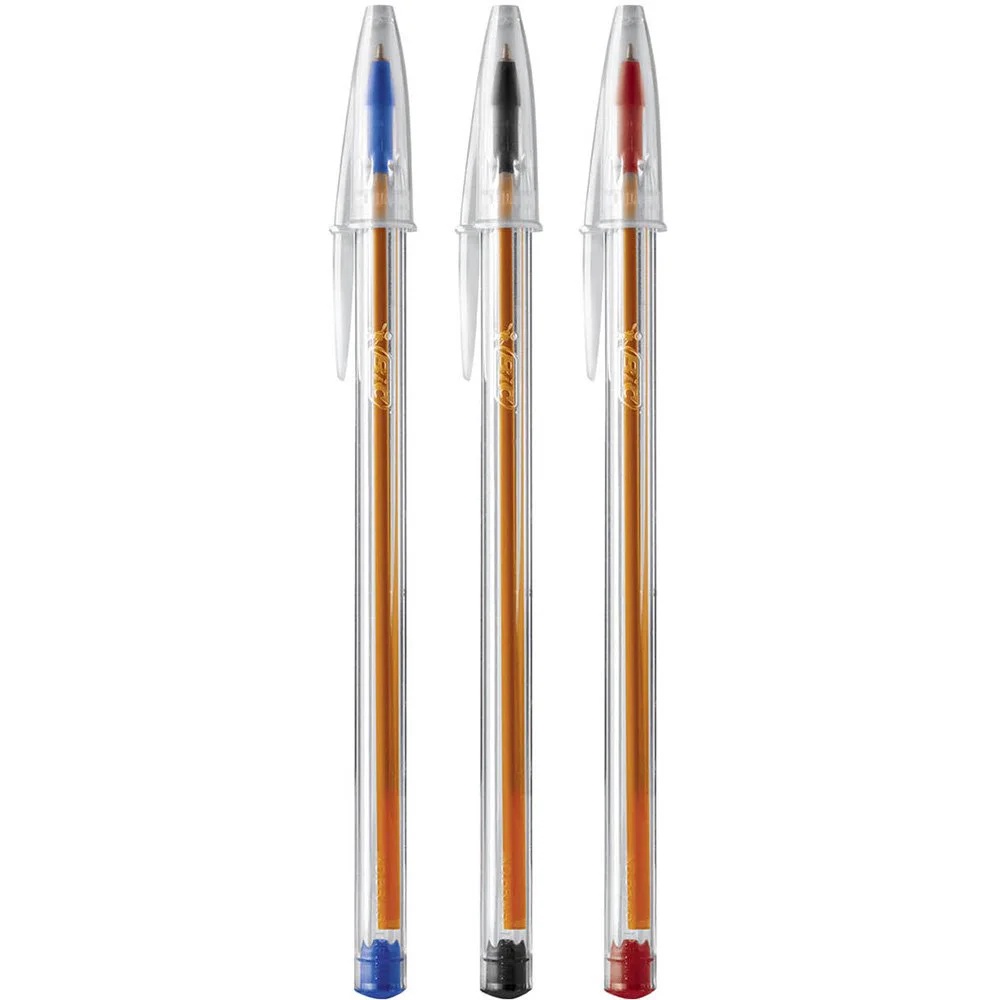 Caneta Bic - Kit com 3 Caneta Esferográfica Bic Fine Plus Cristal 0.8mm - Vermelho, Azul e Preto em Oferta na Shopee