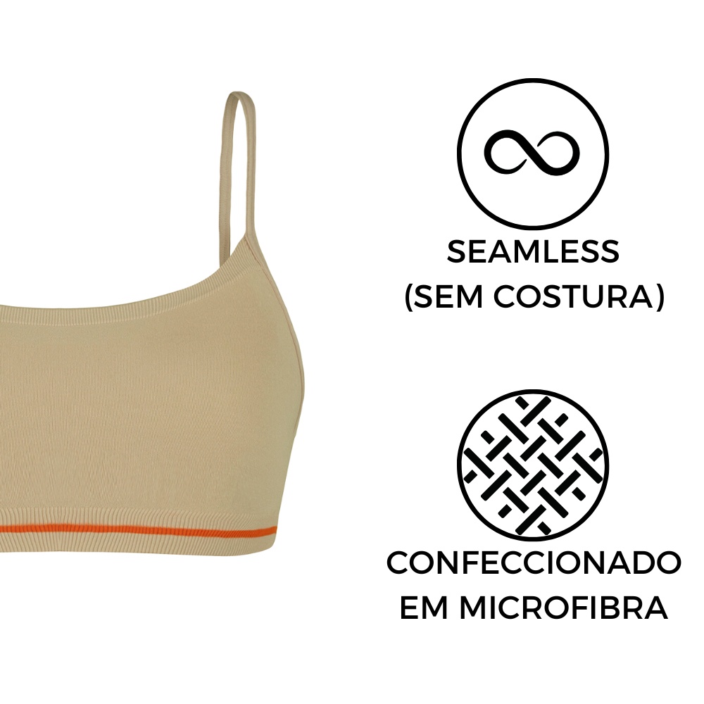 2 Soutien Top Lobinha Infantil Mocinha Sem Costura Sem Bojo Alcinhas Nao Ajustaveis Em Microfibra — imagem 2 de 2