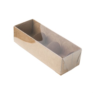 Caixa 3 Doces com Tampa Transparente Nº 3 (12cm x 4,5cm x 3,5cm) Kraft 10 unidades Assk em Oferta na Shopee
