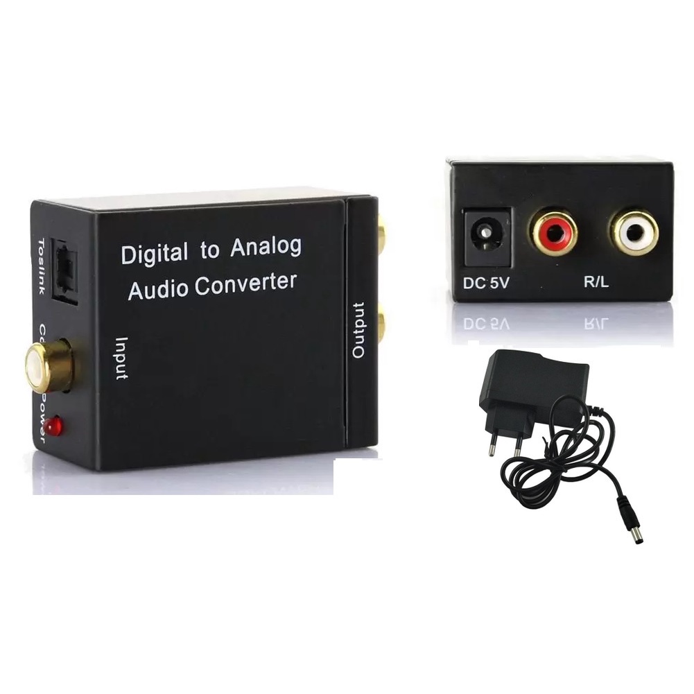 Conversor Ótico Toslink Para Analógico Rca Home Som Tvs