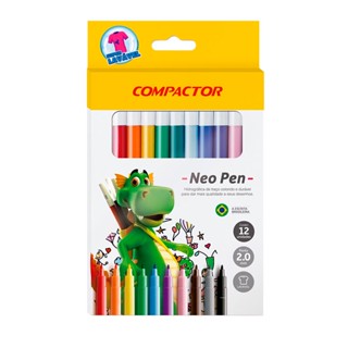 Caneta hidrográfica Neo Pen com 12 cores Compactor