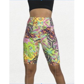 Kit Com 2 Bermudas Plus Size Fitness Ciclista Feminina Estampada Academia Treino Suplex