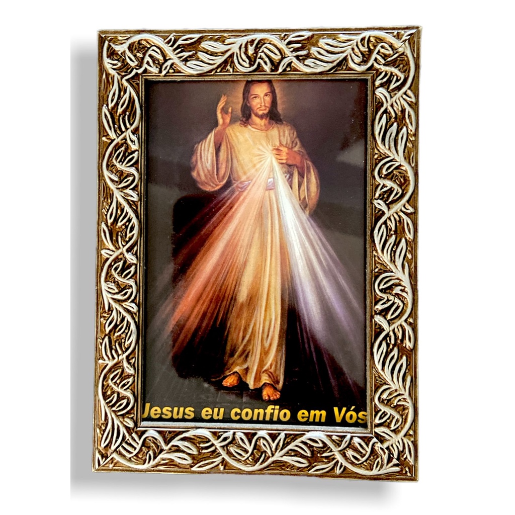 Quadro Jesus Misericordioso Decorativo com Vidro 18x13
