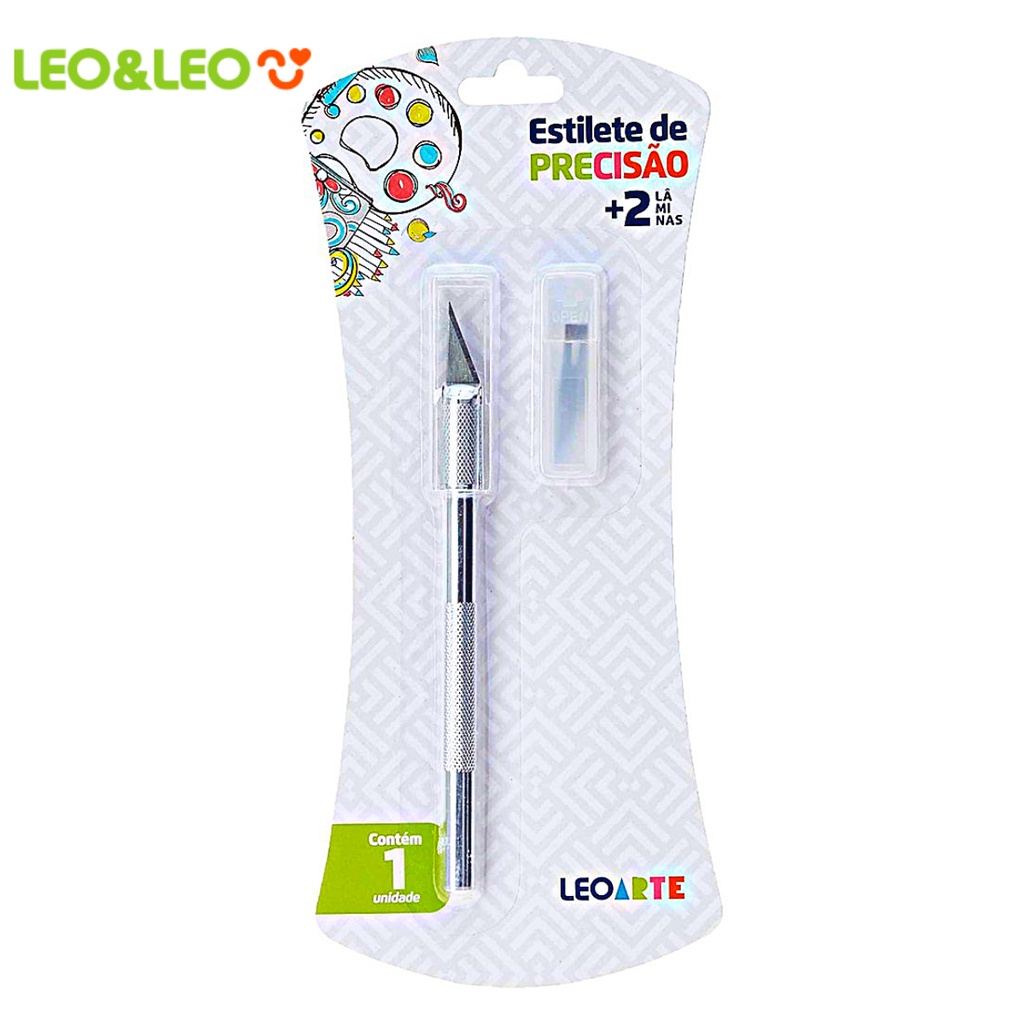 Estilete de Precisão Tipo Bisturi com 2 Lâminas Uso Artístico - Leo Arte em Oferta na Shopee