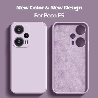 Xiaomi Capa Macia Poco F5 F 5 PocoF5 Pro Quadrada De Silicone Líquido Para Câmera