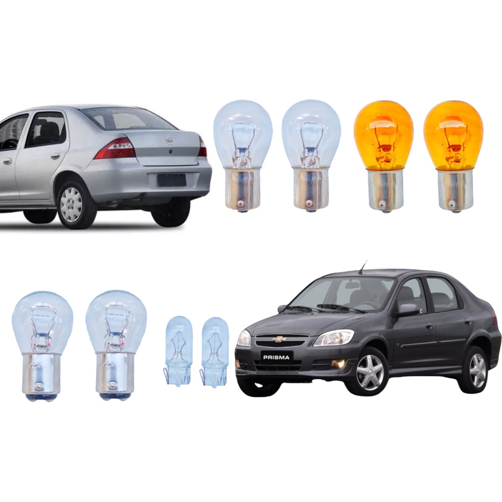 Lampadas Lanterna Traseira Seta Ré Freio Prisma 2006 a 2018