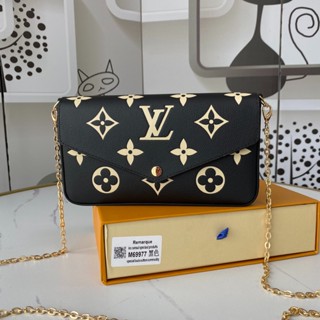 Alta Qualidade L0uis Vuitton Saco De Ombro Feminino Monograma Empreinte Nova Bolsa Feminina Pochette Felicie Chain Bag 3 Em 1 Seção Cruzada Com Caixa M69977 21 * 12 * 3cm
