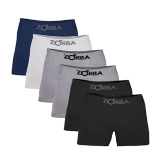 6 Cueca Boxer Zorba de Algodão Masculina Varias Cores
