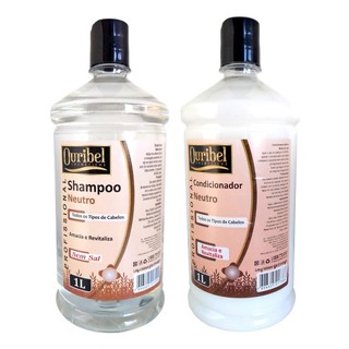 Kit Shampoo + Condicionador Neutro 1 Litro Ouribel Todos os Cabelos