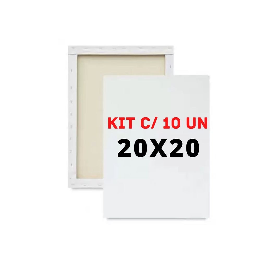 KIT COM 10 TELAS 20X20 PARA PINTURA em Oferta na Shopee