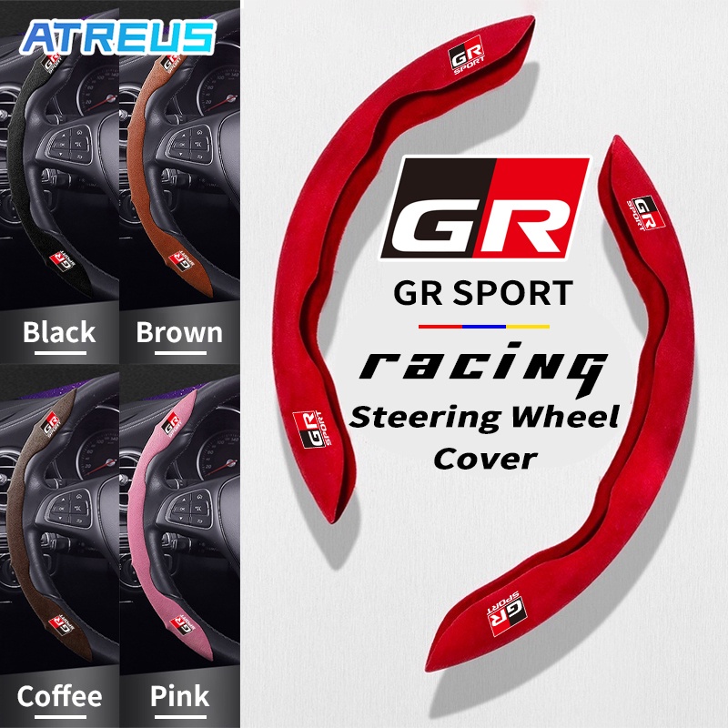 Capa Protetora Do Volante Carro Toyota De Corrida Camurça Anti-Derrapante Absorção De Suor Para Toyota GR Sport Corolla Cross Hilux Yaris Etios RAV4 Bandeirante