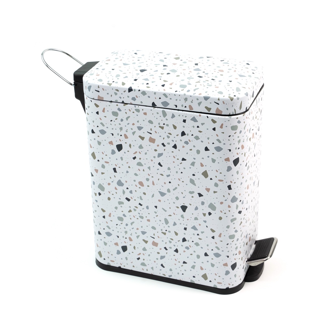 Lixeira Retangular de Metal com Pedal Granilite 5l - Oikos