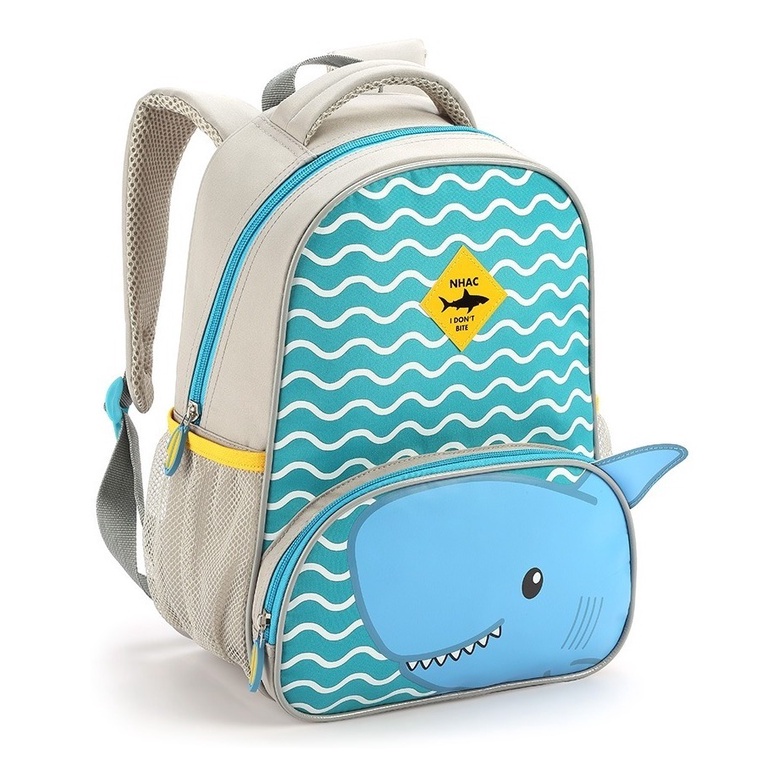 Mochila Costas Escolar Infantil Animais Creche Masculino Feminino Denlex Sereia Pinguim Tubarao Baleia