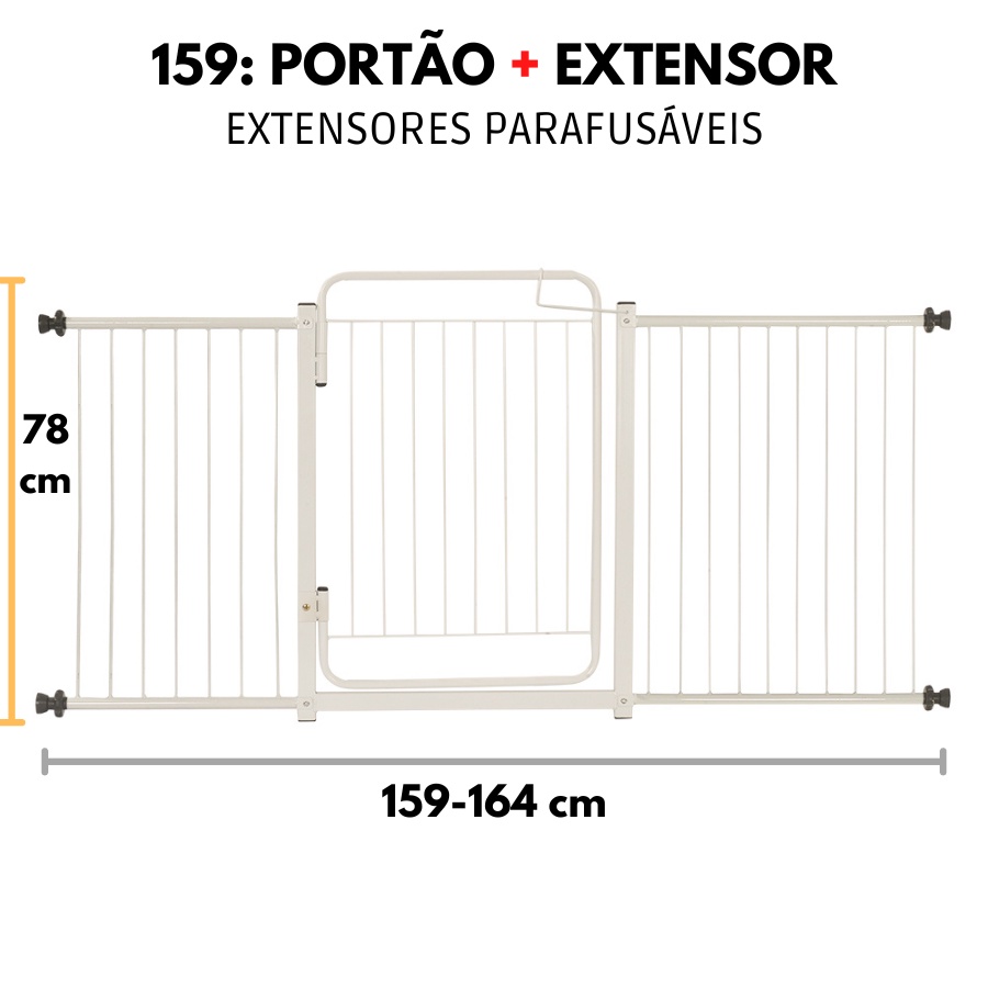 Grade De Porta Portão Proteção Cachorro Criança 159 A 164 Cm