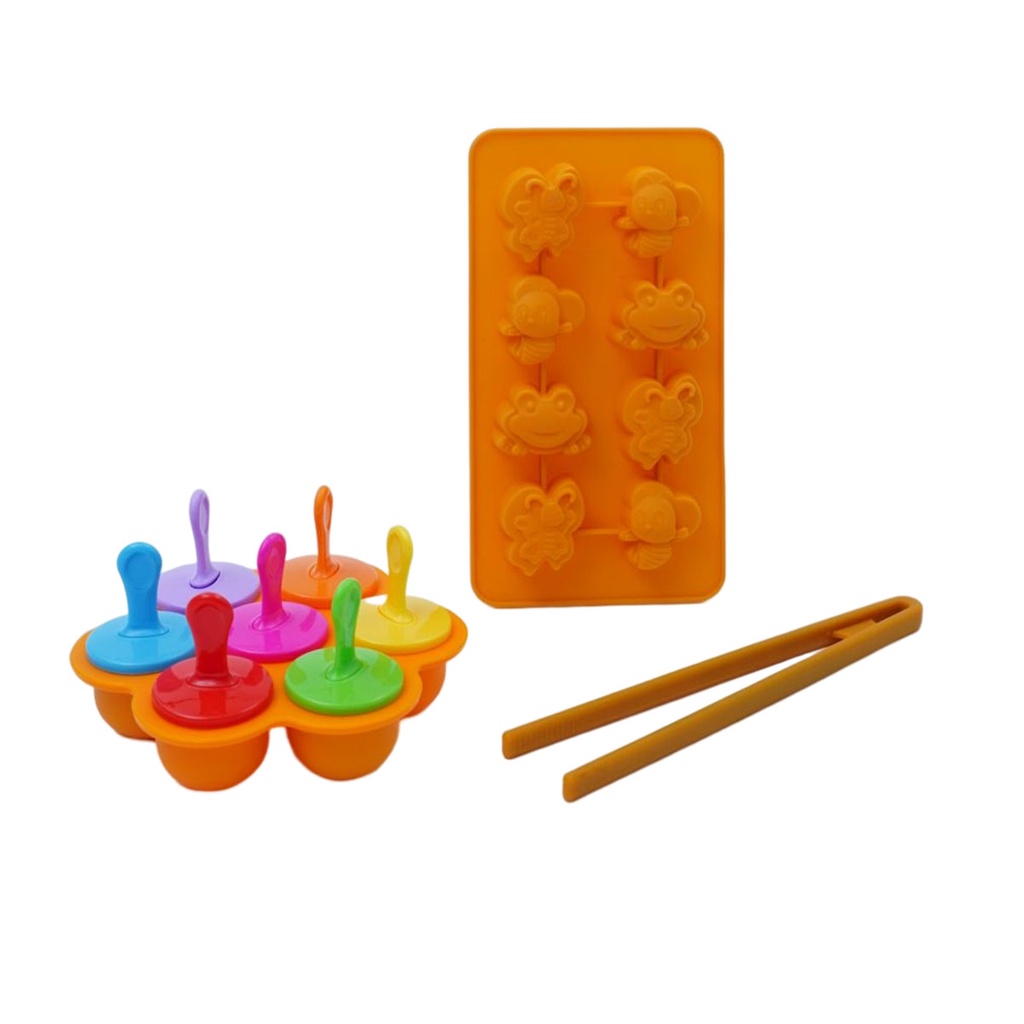 Kit forma de gelo e picolé e pegador de salada p - Mozcada em Oferta na Shopee