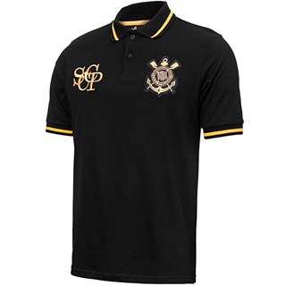 Camisa Polo Retrô Corinthians Ouro Masculina